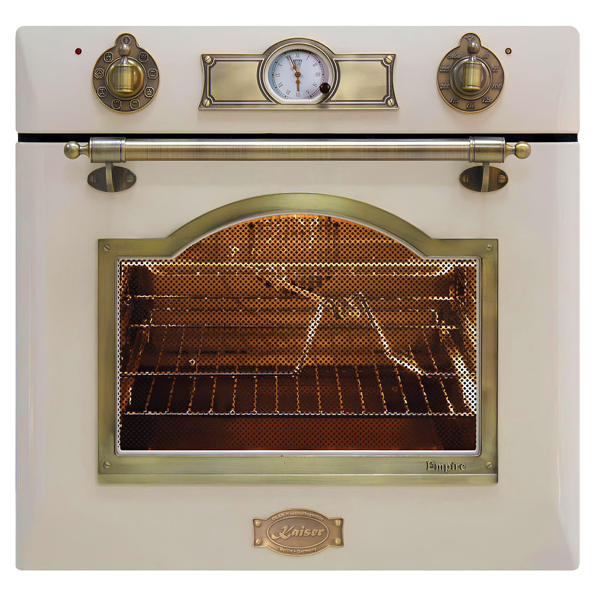 Kaiser Zestaw piekarnika 60 cm Empire ElfEm EH 6355+KCT 6745 FI+AT 6445 • Kuchenka do zabudowy Autark Indukcja • Retro Vintage zestaw kuchenny • piekarnik 67 l • płyta indukcyjna FREE ZONE • okap