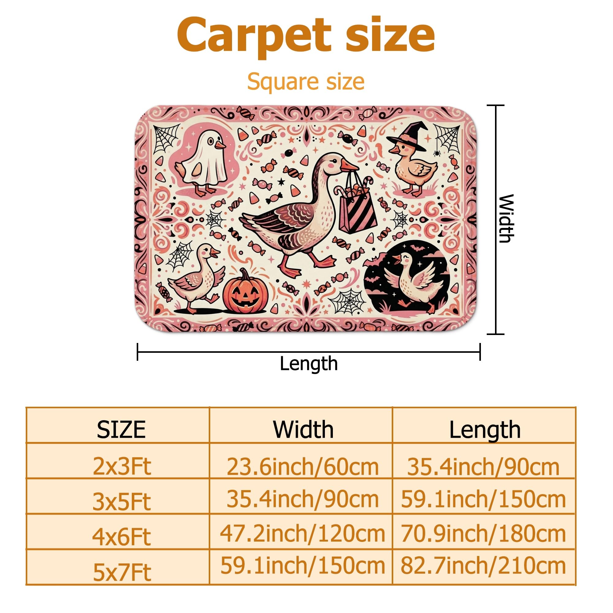 Alfombra de Halloween Goose Trick Or Treats de 5 x 7 pies