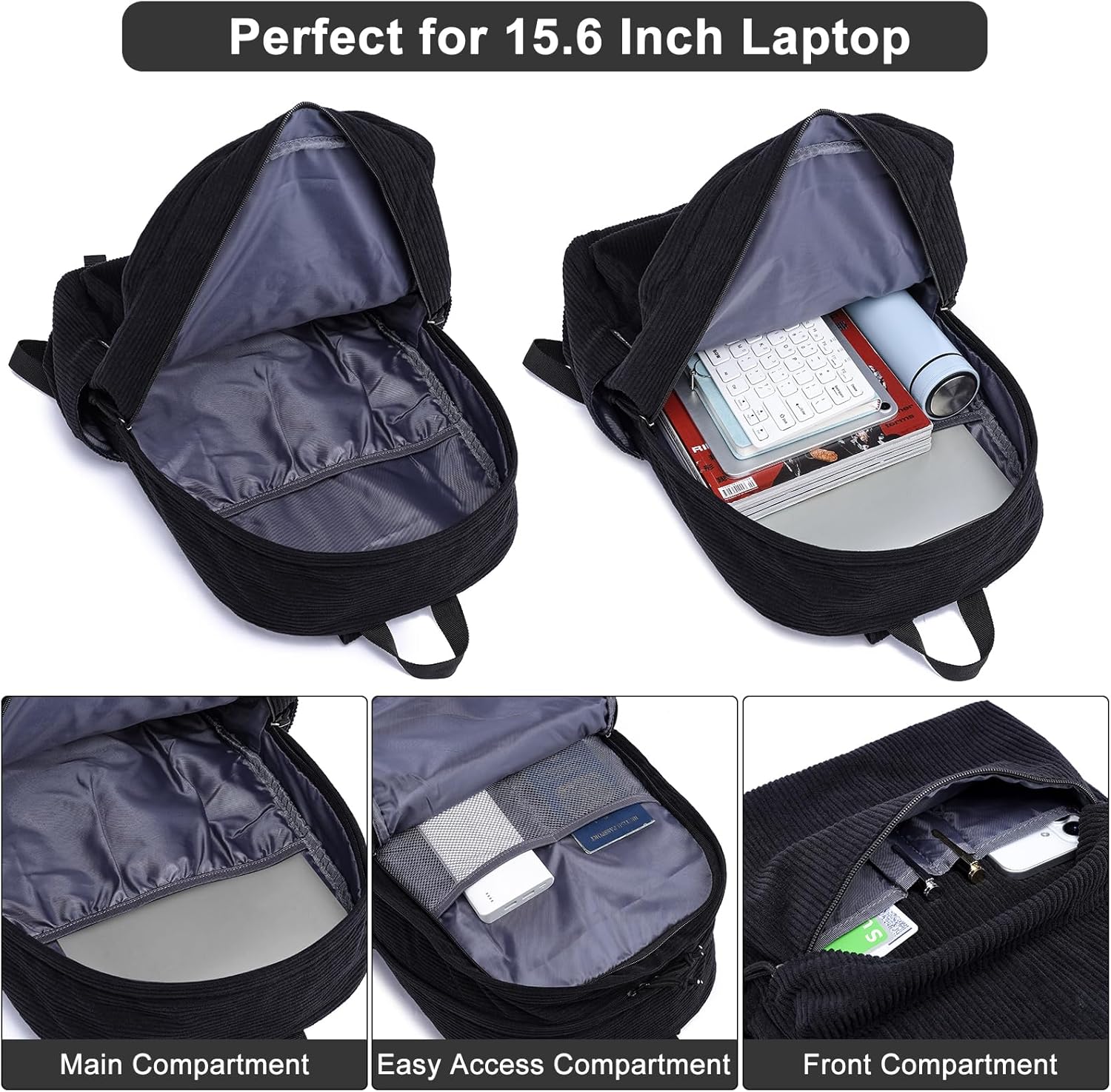 ZUBOND Backpack for School Girls and Boys, Lightweight School Bookbag for Teens, College Students Women & Men, Cute Large Laptop Backpack Fits 17.3 Inch Notebook