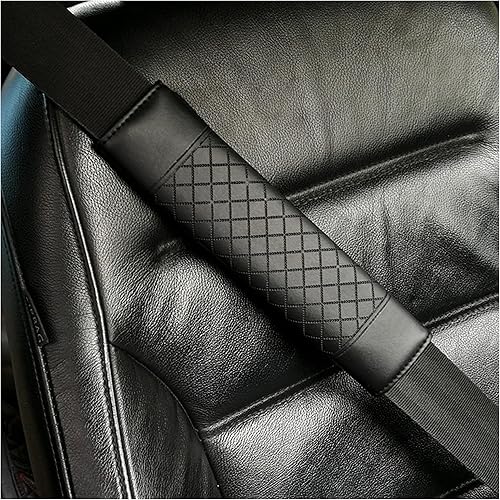 OFBAND 2 almohadillas de cuero para cinturón de seguridad de automóvil, cómodo y elegante, para relajar tus hombros, accesorios universales para