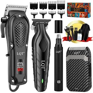 Hair Clippers for Men Professional Clippers and Trimmers Set Cordless Clippers for Hair Cutting Nose and Ear Trimmer