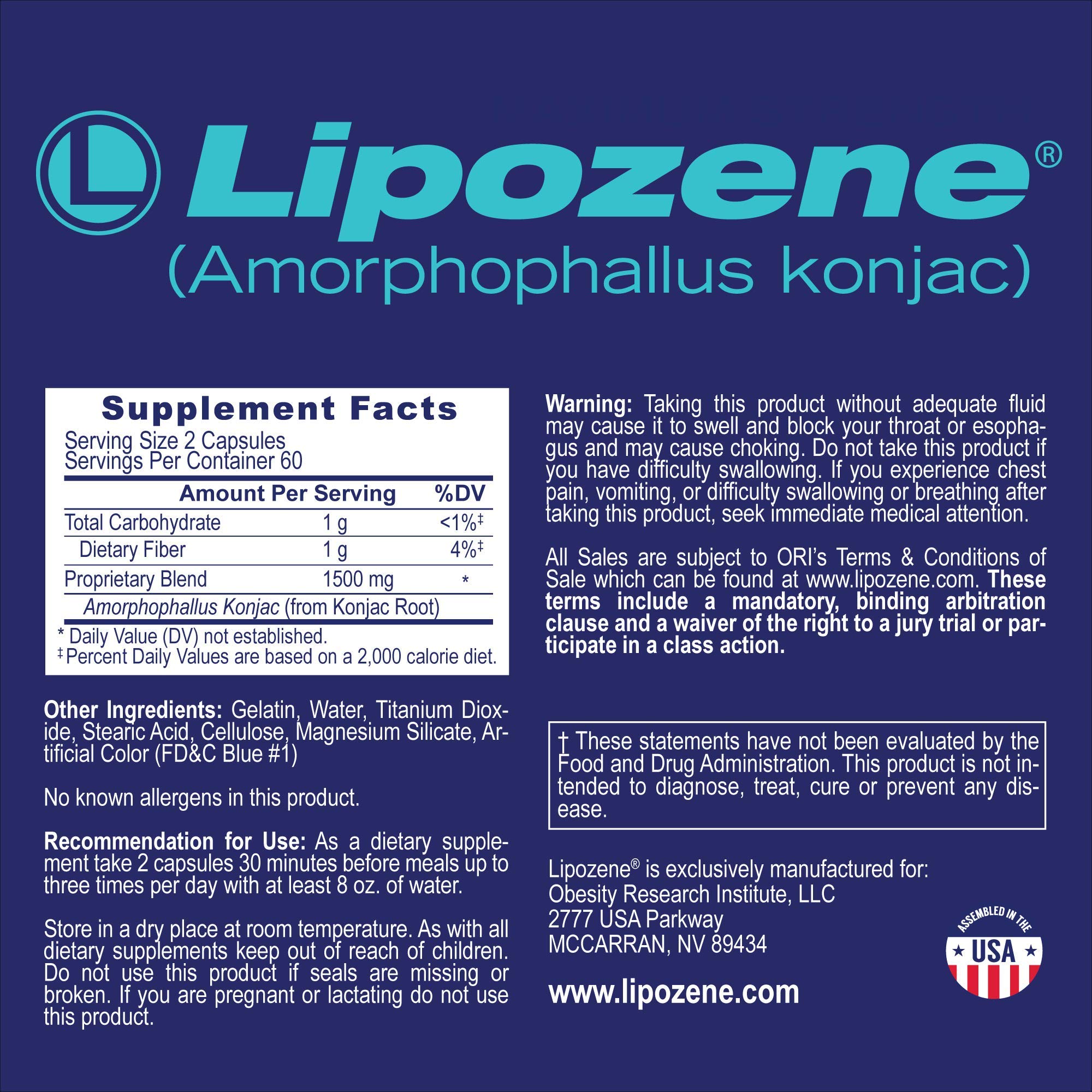 Lipozene® Diet Weight Loss Supplements 1 Bottle 30 Capsules Buy