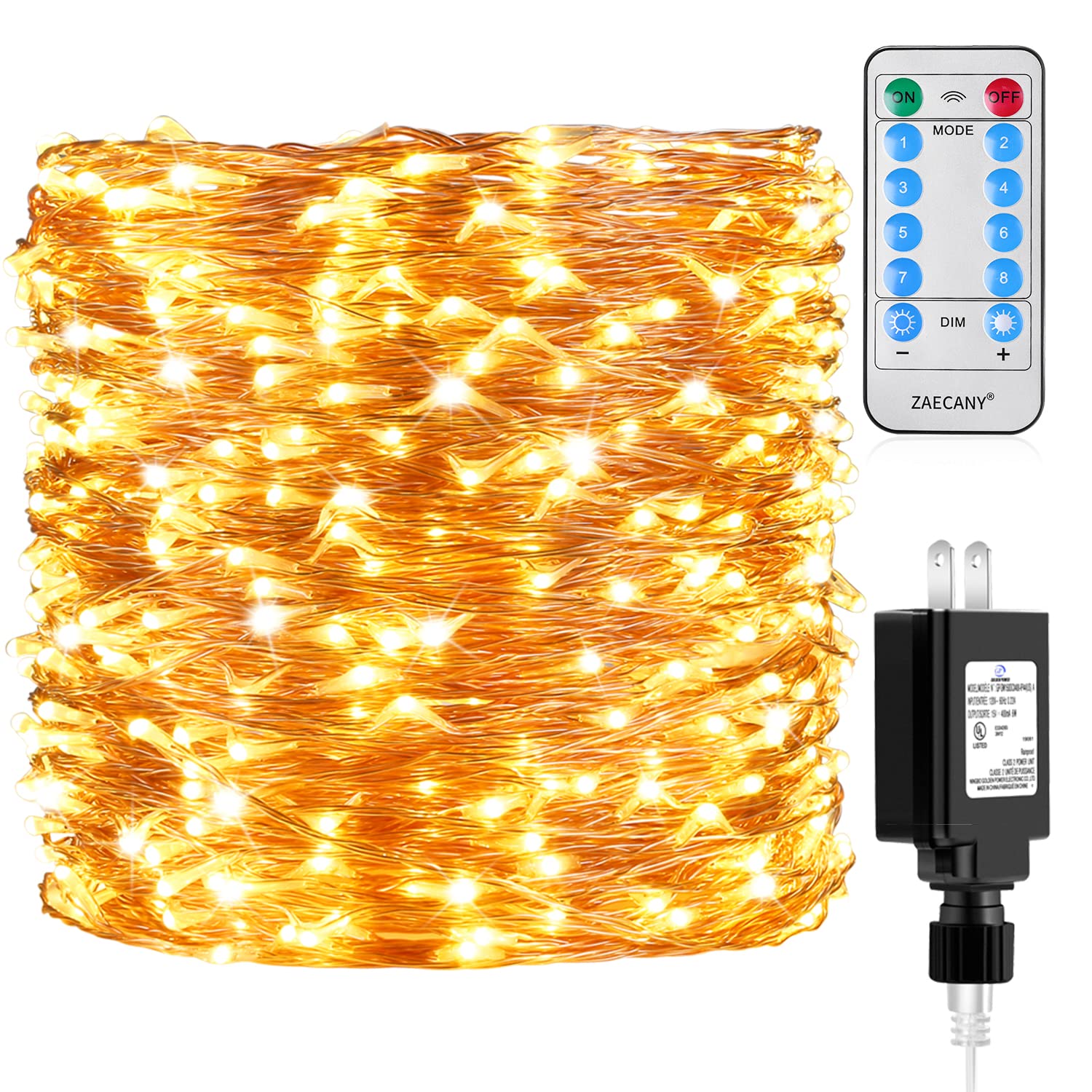 Amazon.com: ZAECANY 132 Feet 400 LEDs Copper Wire String Lights, Christmas  Lights Indoor Decoration for Party Wedding Bedroom Christmas Tree, Fairy  Lights Plug in with Remote, 8 Scene Modes, Dimmable Warm White :