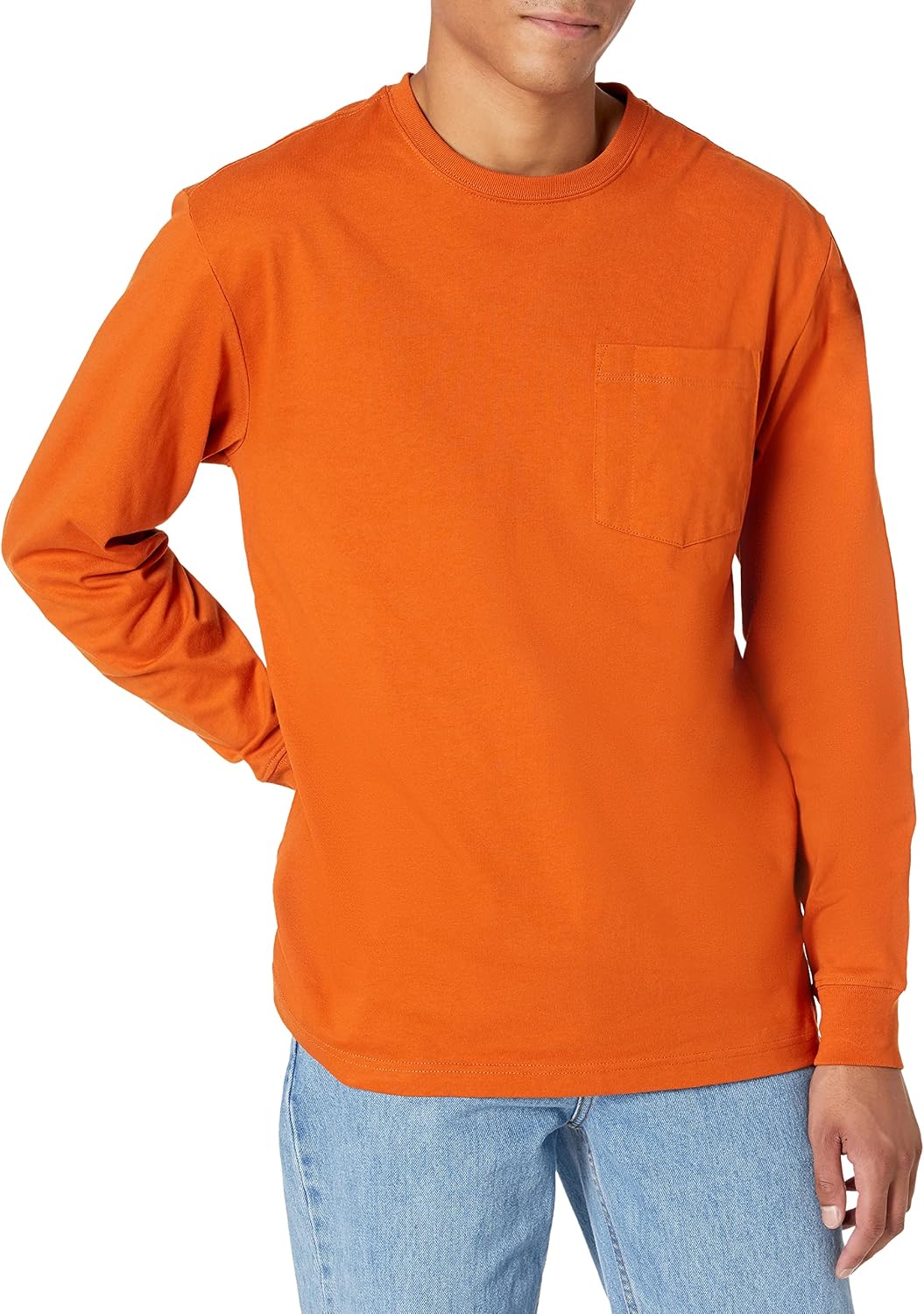 Amazon Essentials Men's Long-Sleeve Heavyweight Workwear Pocket T-Shirt