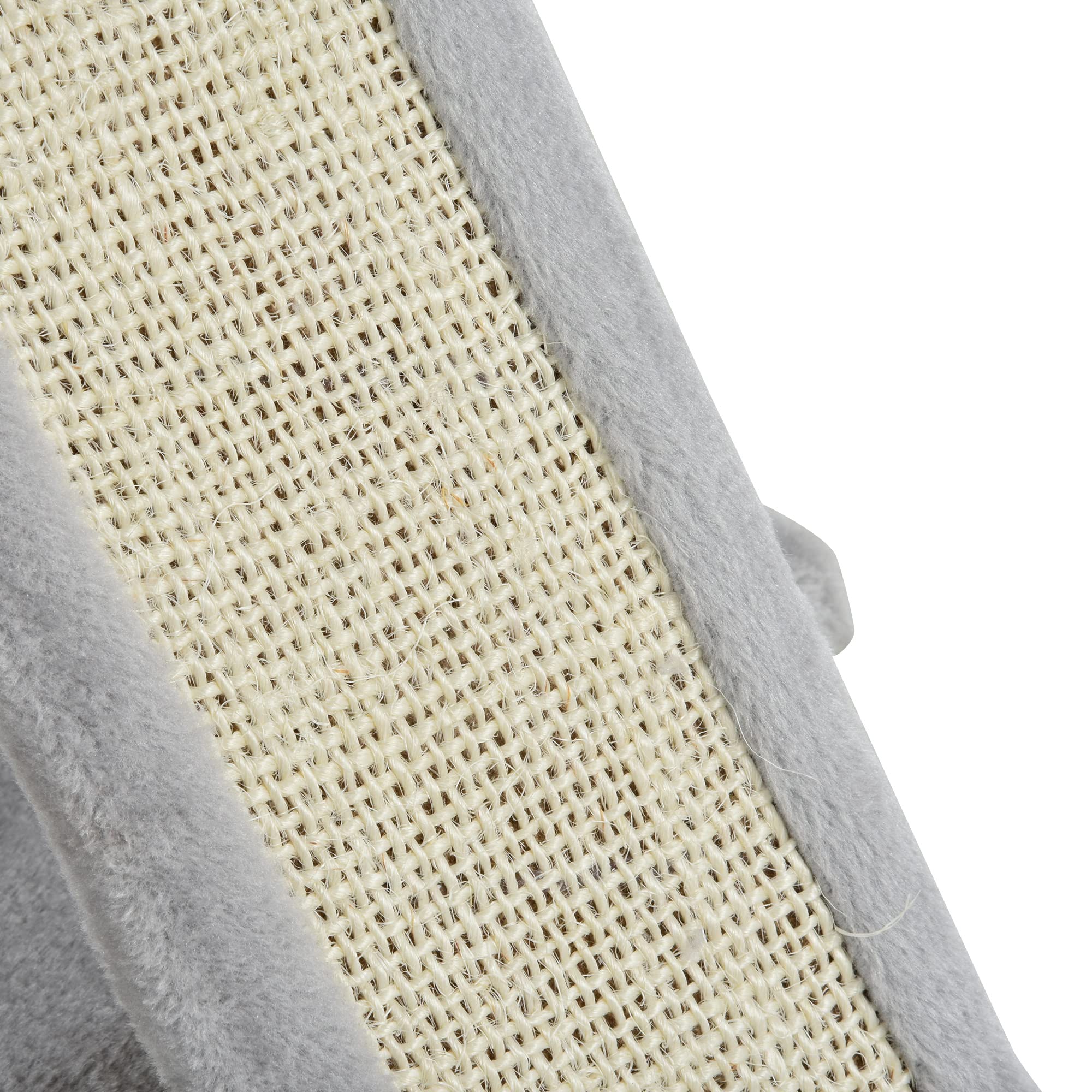 PawHut Albero Tiragraffi per Gatti Adulti e Gattini con Pali in Sisal, Lettino e 2 Casette con Rivestimento in Peluche, 59x39x81cm, Grigio Chiaro