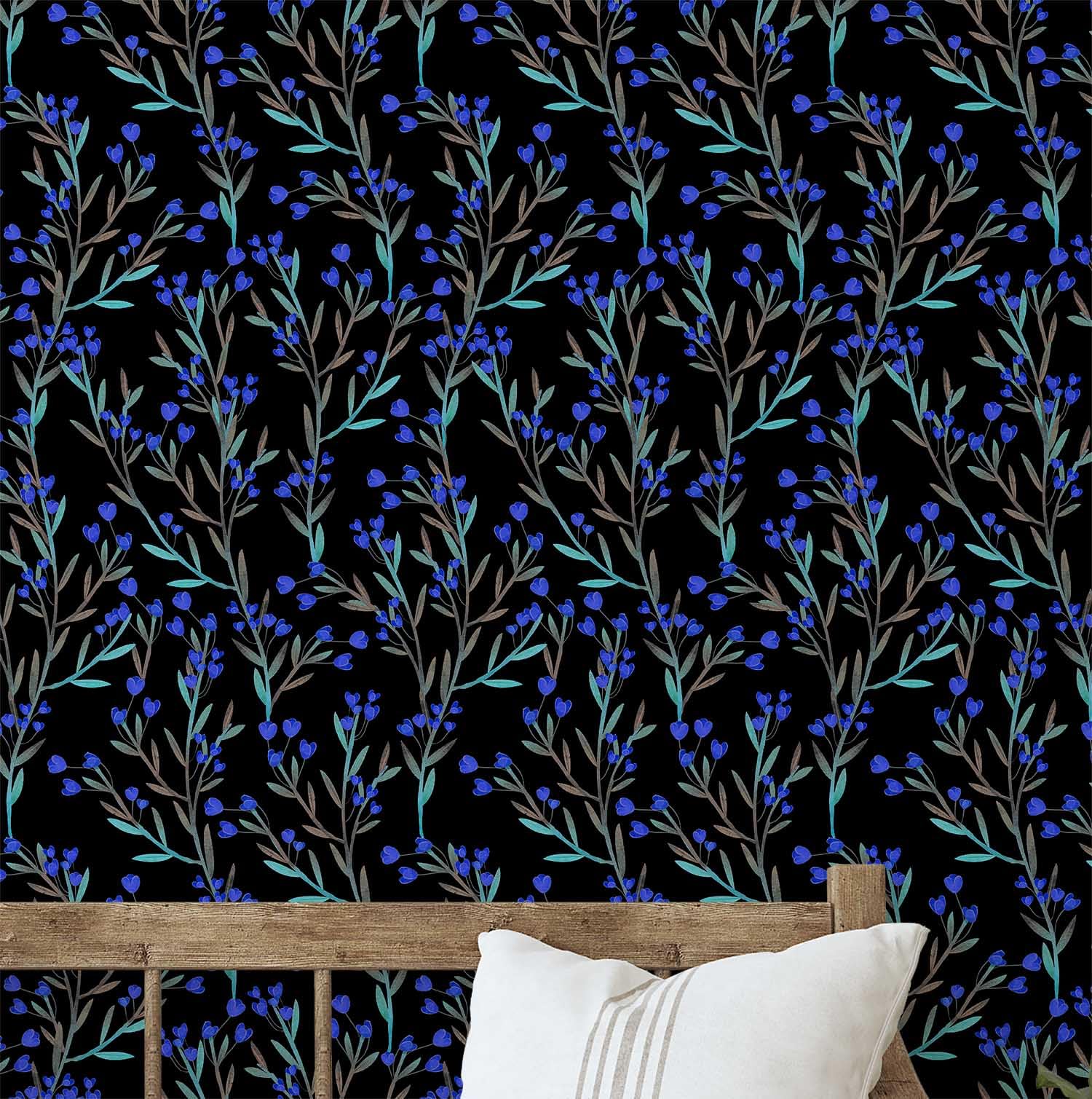 Papier peint autocollant imperméable noir à motif éventail Art déco amovible