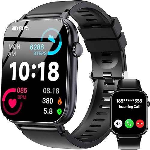 OUKITEL Reloj inteligente con respuestahacer llamadas, relojes inteligentes HD de 1.83 pulgadas para hombres y mujeres, IP68 impermeable rastreador