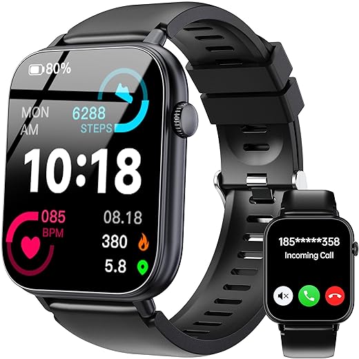 OUKITEL Smart Watch for Men Women, 1.83" HD Touchscreen Fitness Tracker, Bluetooth Notifications/Calls, IP68 Waterproof, 100+ Sport Modes, 24/7 Heart Rate & Sleep Monitor for iPhone Android iOS