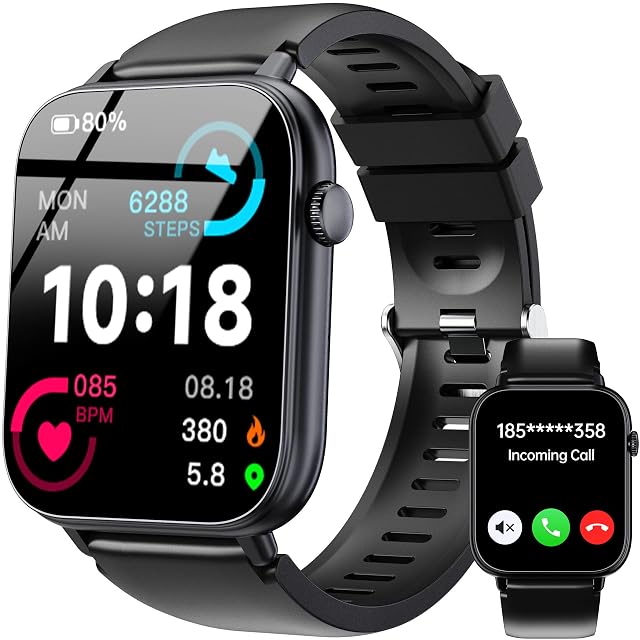 OUKITEL Smart Watch for Men Women 1 83 HD Touchscreen Fitness Tracker Bluetooth Notifications Calls IP68 Waterproof 100