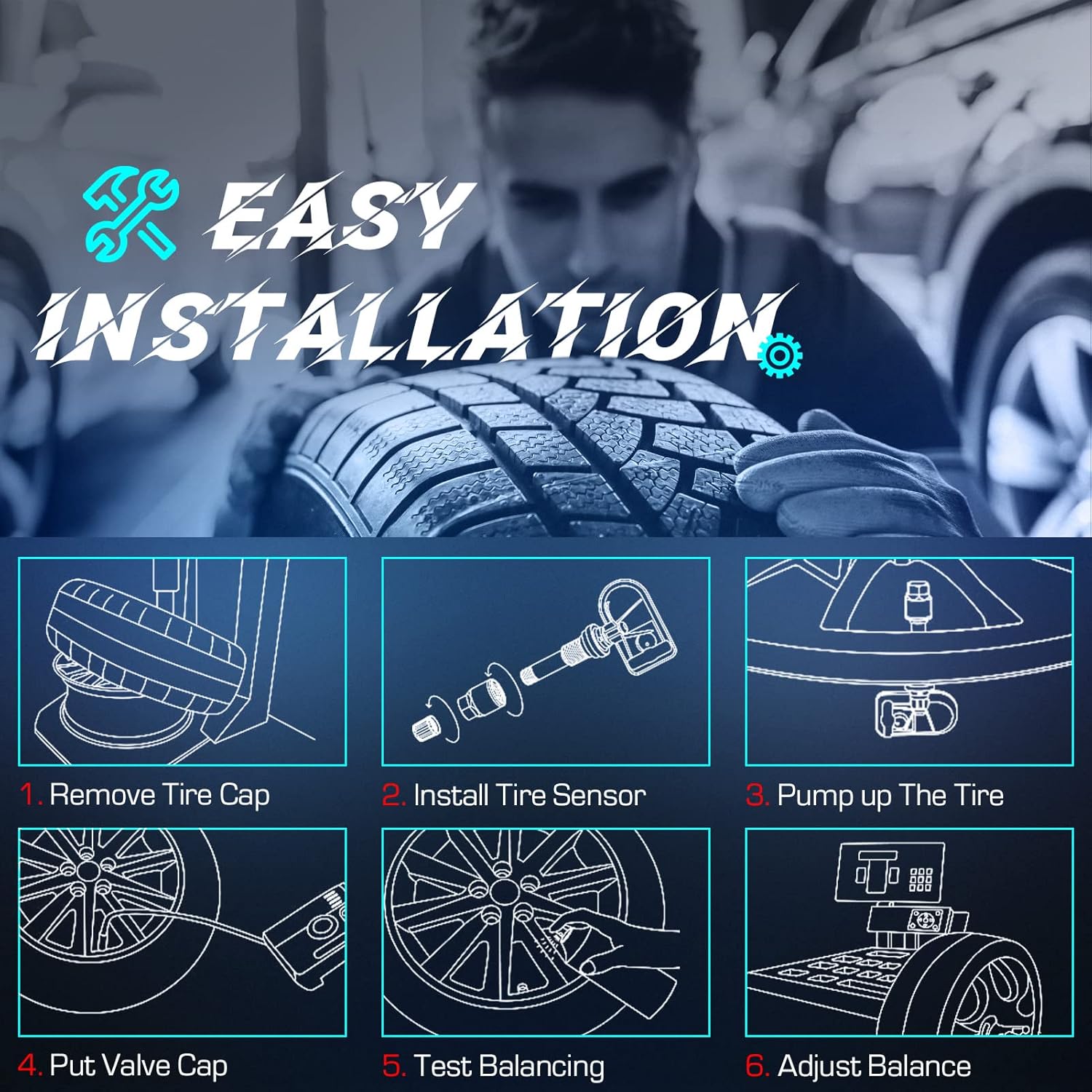 Youxmoto Tire Pressure Sensor Fit 28103-AJ00A, 315Mhz 2008-2018 Fit for Subaru Forester, 2004-2017 Fit for Subaru Legacy Outback, 2009-2019 for Impreza TPMS Sensor, Fit 28103AG00A- 4-Pack