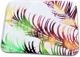 3dRose Bathroom Bath Rug Mat - Image of Multi Color Palm Fronds Painting I Happy Colors Lens Art by Florene - Happy Watercolors
