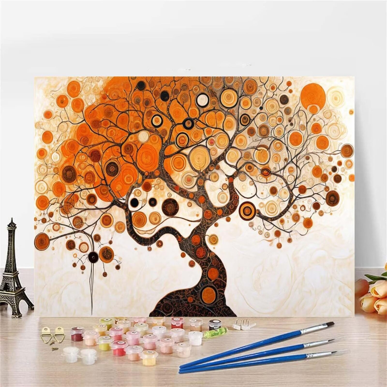 Malen Nach Zahlen abstrakt Paint by Numbers 90x120cm,DIY Kreativ Bastelset Erwachsene,Baum Malen Nach Zahlen Kinder Anfänger,mit 3-Pinseln und Acrylfarbe,Haus Dekor,Geschenk Mädchen,Ohne Rahmen,YF-286