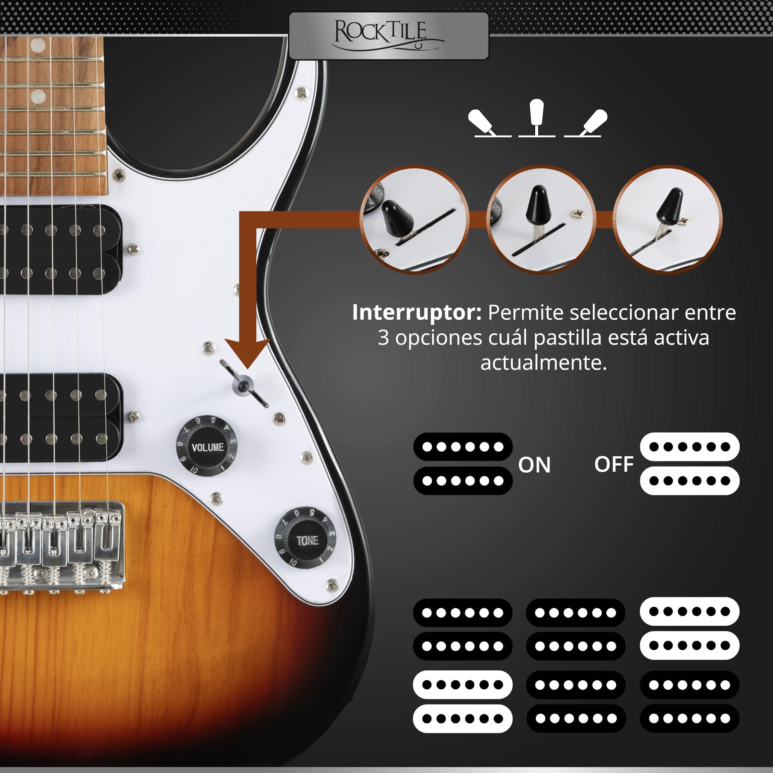 Rocktile Youngster YS-1SB 3/4 Guitarra Eléctrica Sunburst, General | Modelo: YS-1SB, Apto para edades de aproximadamente 6 a 12 años, Peso: 2, 4 kg, Número de cuerdas: 6, Orientación: Diestros