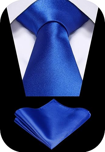 Miniatura 2 de TIE G 5pcs Tie Set in Gift BOX WHITE OR BLACK Solid Color Necktie, Satin Bow Tie, Pocket Square, Lapel, Cuff Links