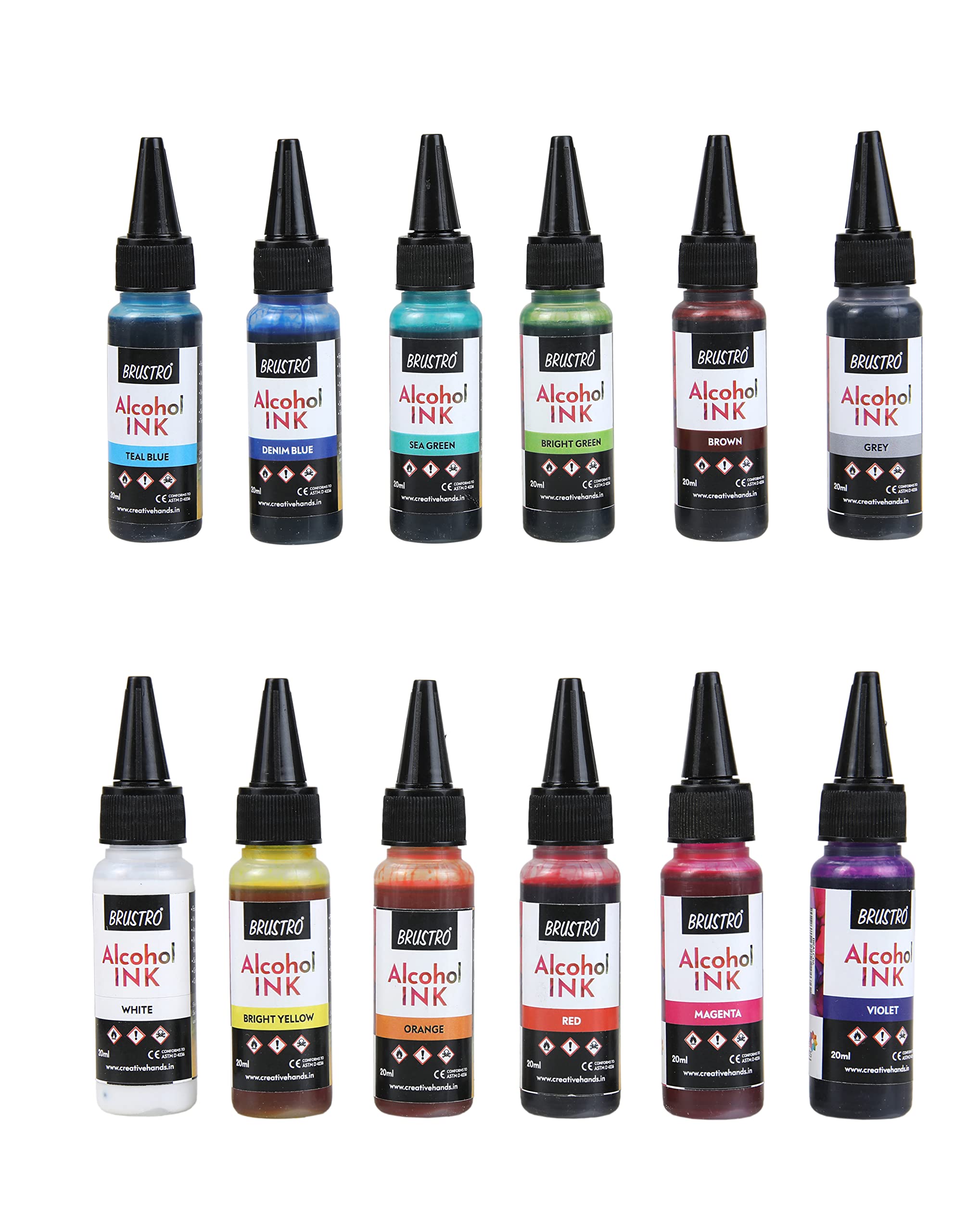 Brustro Alcohol Ink Set of 12 (20ml Each)