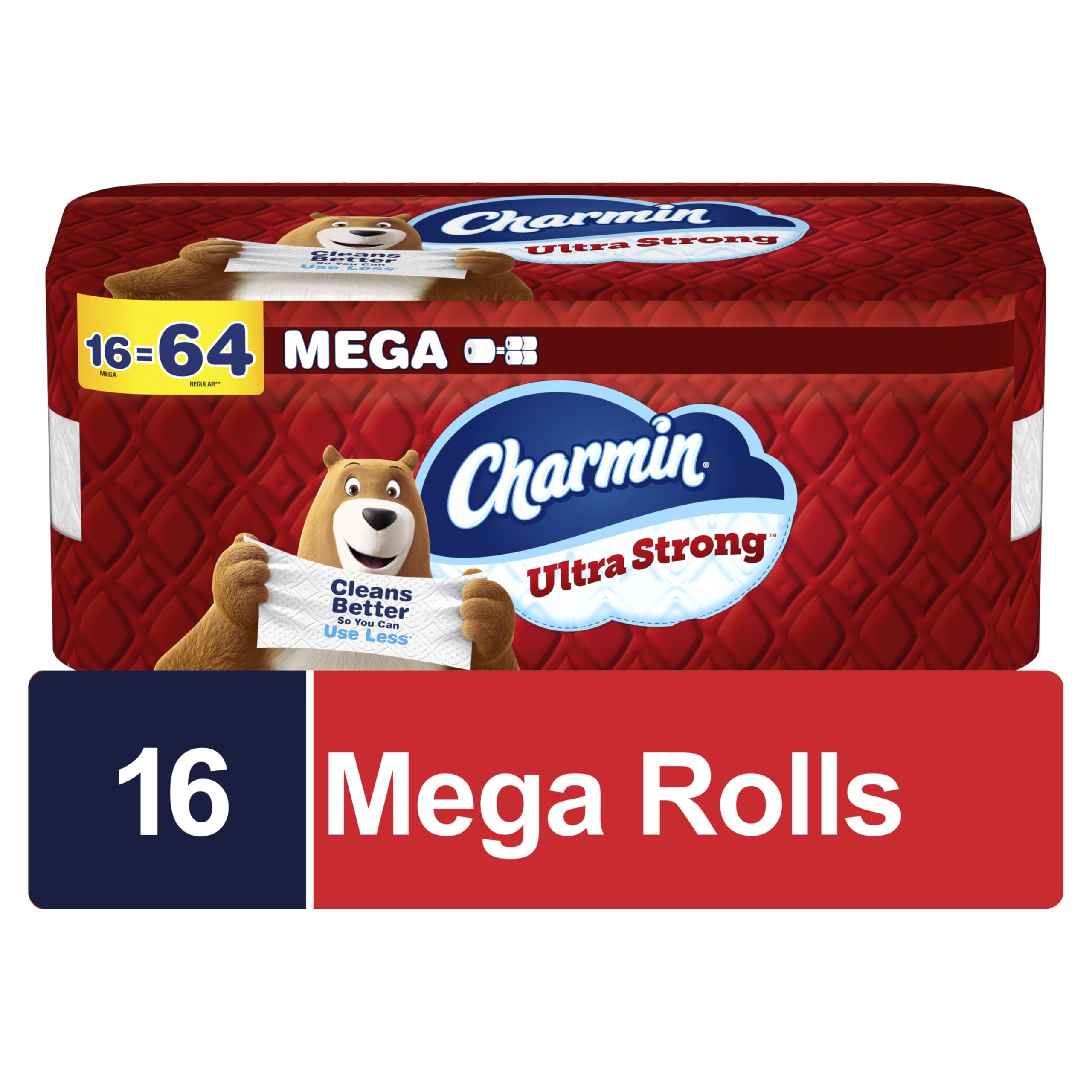 Charmin Ultra Strong Toilet Paper 16 Mega Rolls, 220 Sheets Per Roll