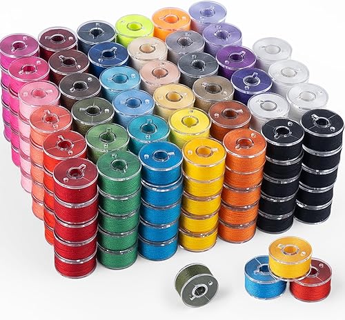 ilauke 210 piezas Bobinas Hilo de Coser, Tamaño A Clase 15 Bobinas de Coser Preenrolladas para Máquina, 36 Colores Hilo de Bobina de Poliéster