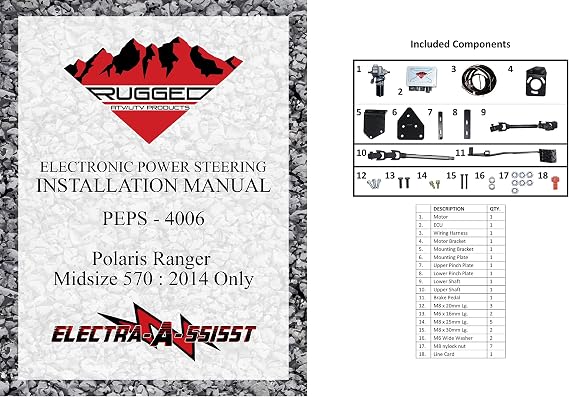 Rugged Front Electric Power Steering Kit for (2014) Polaris Ranger 570, in a Bolt on System, Steers Easily & Gets Rid of Wheel Jerk/Bump Steer When Navigating Rough Terrains, Make Your Ride Better