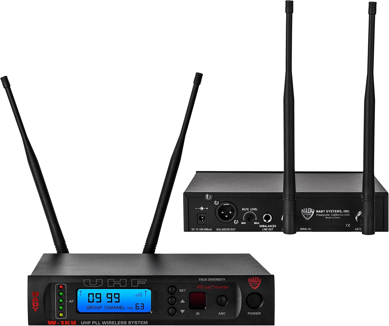 Nady W-1KU HT 1000 Channel UHF True Diversity Handheld Wireless Microphone System with Carrying Case