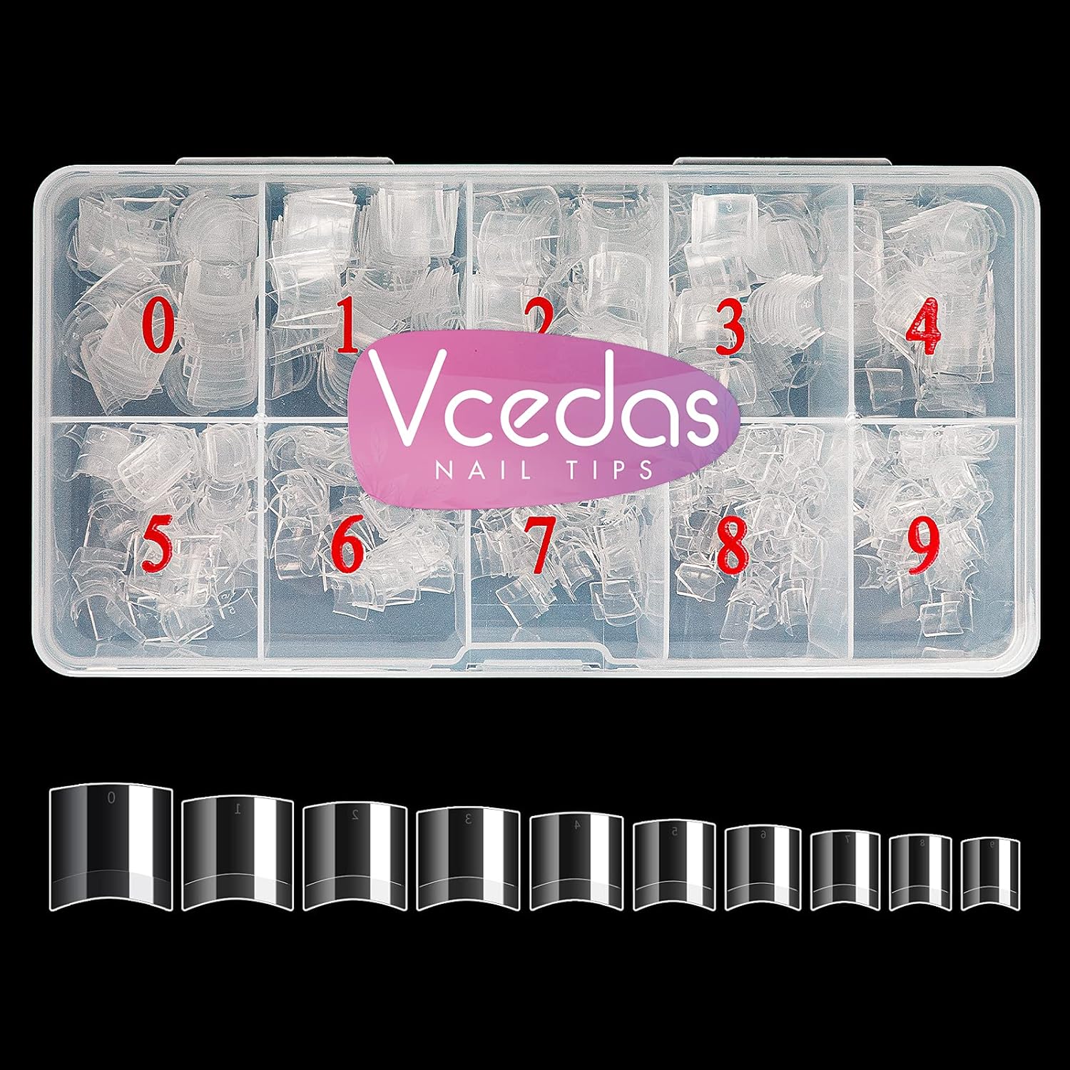 Vcedas 1000PCS Short Square Nail Tips Half Cover French