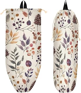 Plastic Bag Holder Grocery Bags Organizer Dispenser Storage Pine Cones Leaves for Kitchen Wall Mount