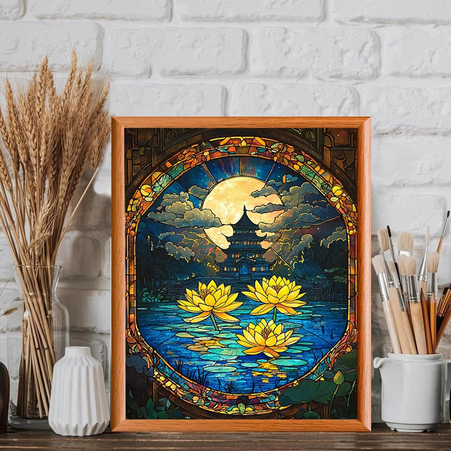 WEISHIWE Dipingere con i Numeri Adulti Ninfea e fiore, 60x80cm s-923