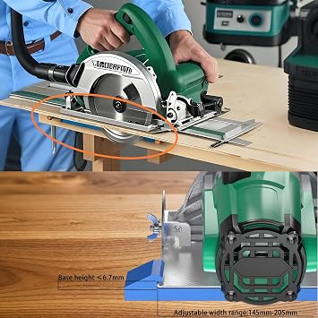 Circular Saw Guide Rail - Adjustable Screw Plastic Base 5.7-8.7in Cutting Guide with Milling Clamp - Precision Wood & Tile Cutting for DIY and Professional Use