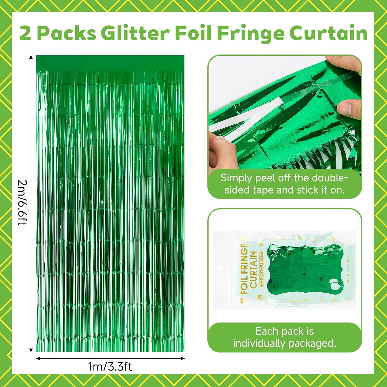 5 Pcs Emerald Castle Party Banner Decorations – Wizard Princess Door Banner Set with Green Foil Fringe Curtains, Yellow Brick Road Red Poppy Floor Runner for Enchanted Fantasy Birthday image 4