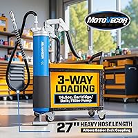 Vista 3 de STEINBRÜCKE Pistola de engrase con agarre de pistola de alto rendimiento, manguera flexible reforzada extra larga de 27 pulgadas