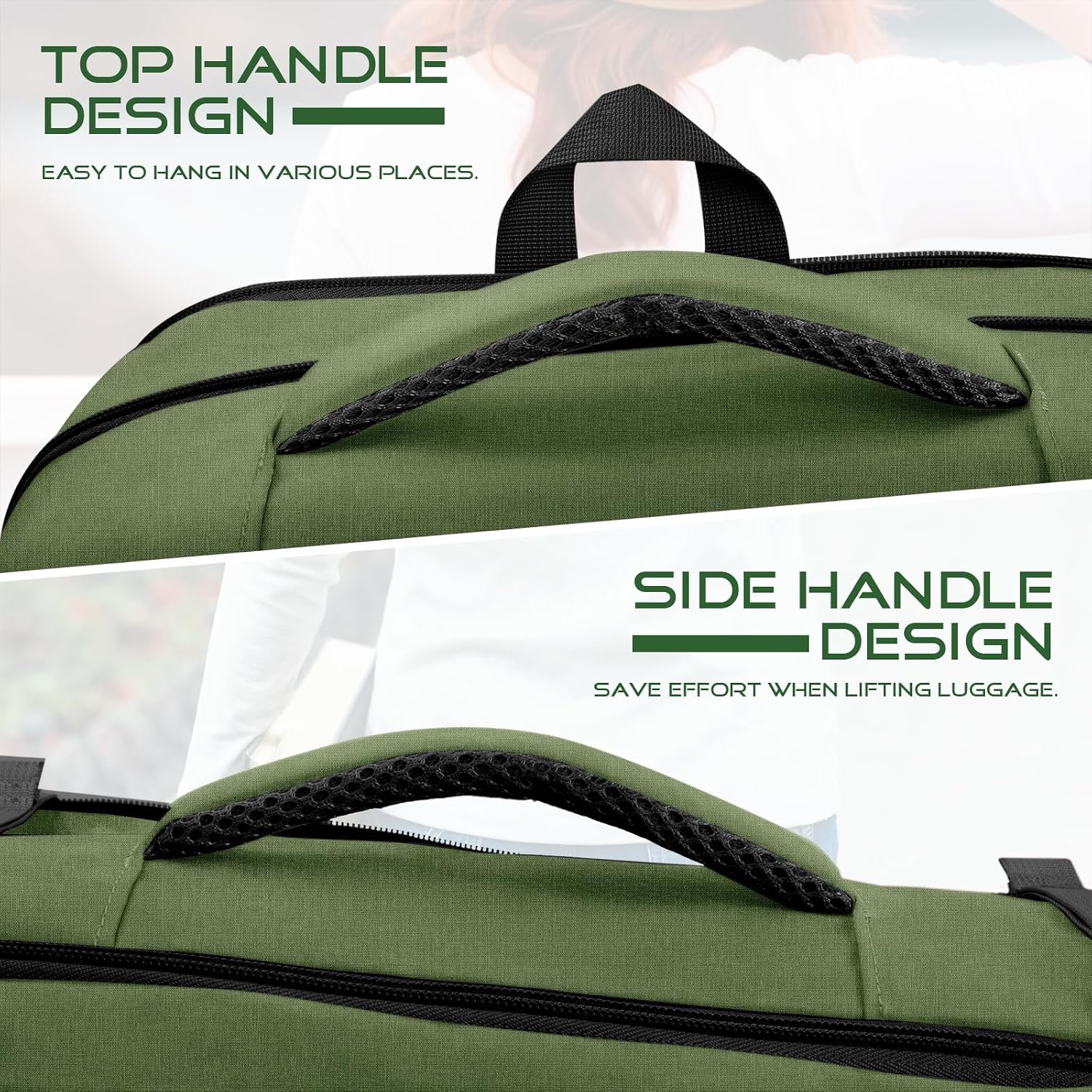 Travel Backpack, Extra Large Carry on Backpack, TSA 18.4 inch Laptop Bags Flight Approved, Lightweight Waterproof Business Luggage Bag, Gifts for Women, Green image 3