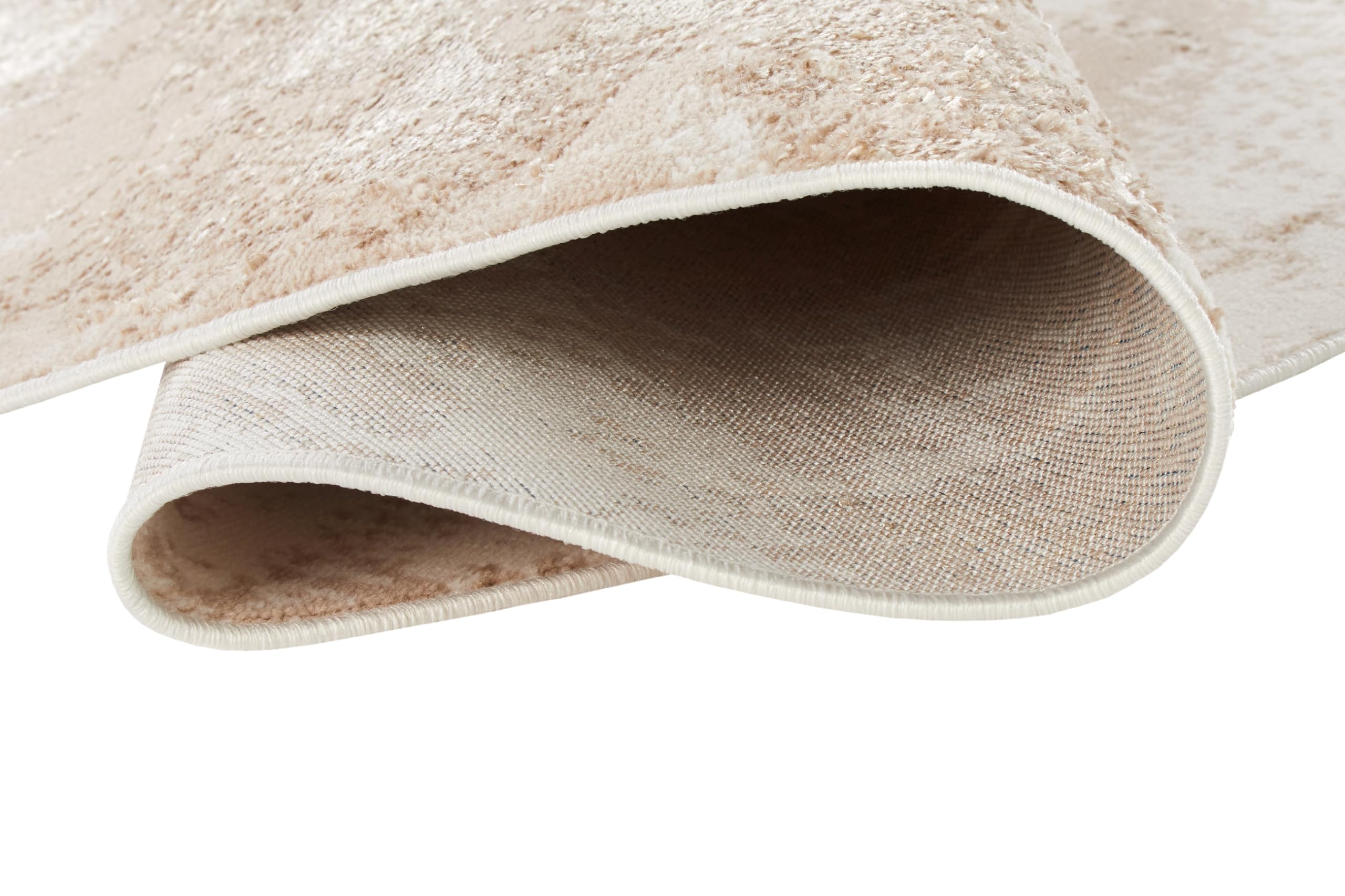 TAPISO Crystal Rund Teppich Kurzflor Glänzend Braun Beige Marmoreffekt 3D Effekt Wohnzimmer Schlafzimmer Modern Design ÖKO-TEX 240 x 240 cm