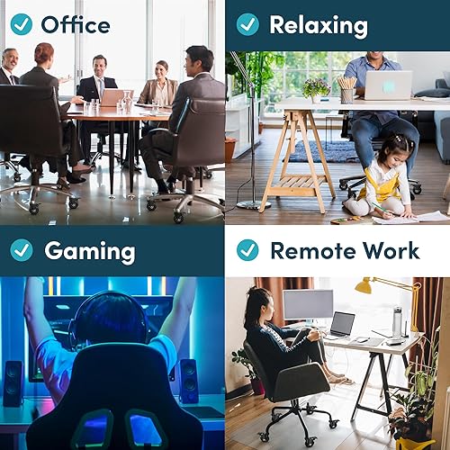 Miniatura 85 de Lifelong Ruedas de repuesto de goma para sillas de oficina, ruedas resistentes de 2 pulgadas para suelos de madera dura y alfombras, juego de 5,