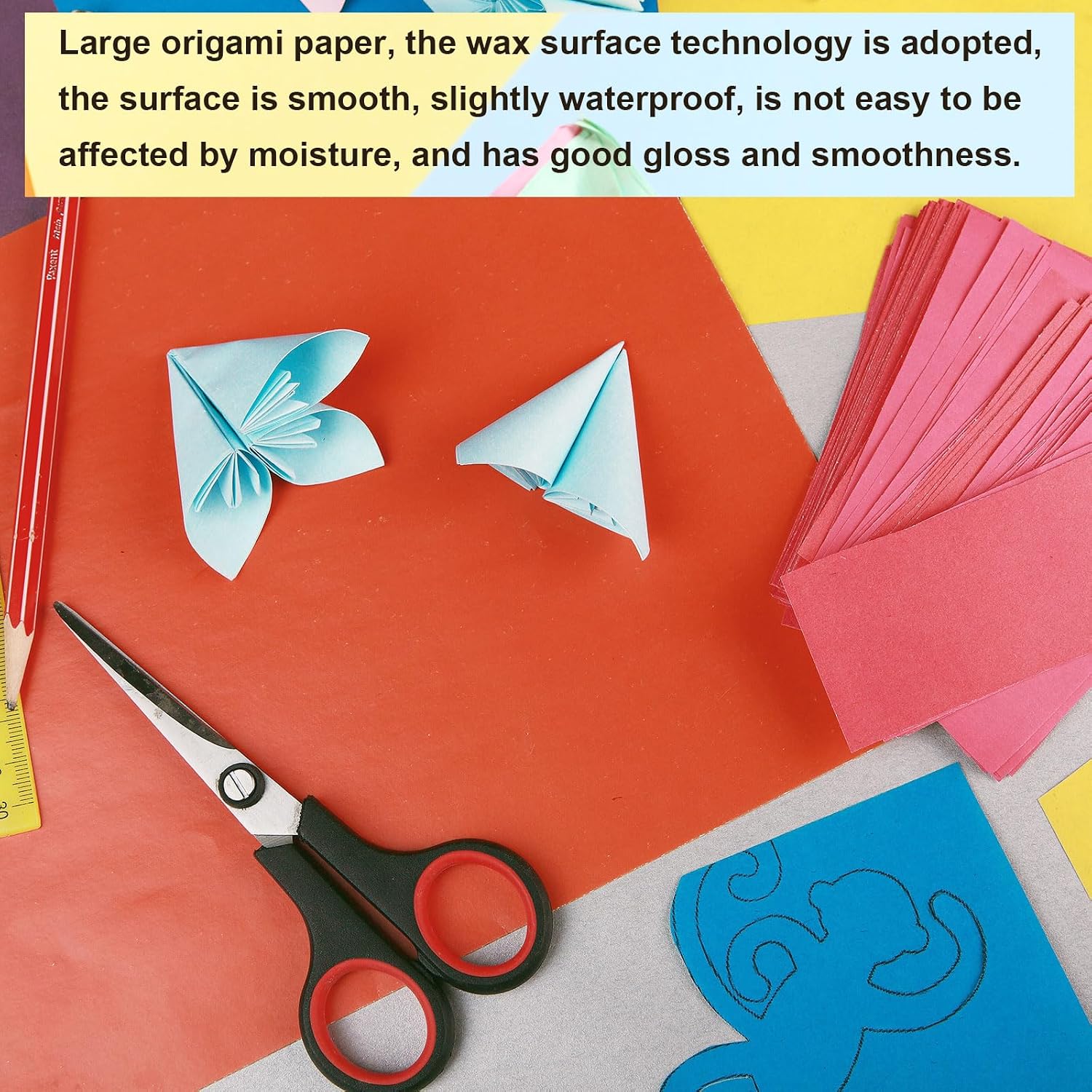 MECCANIXITY 20 Sheet Large Origami Paper 10 x 7 Inch, Shiny Origami Kite Paper Easy Folding for Beginner DIY Arts Crafts, 10 Colors