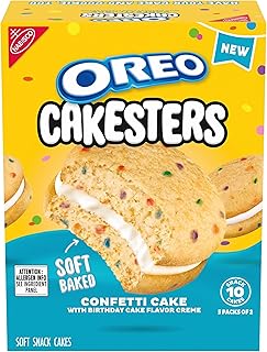 OREO Cakesters Confetti Cake Soft Snack Cakes, 5-2.02 oz Snack Packs