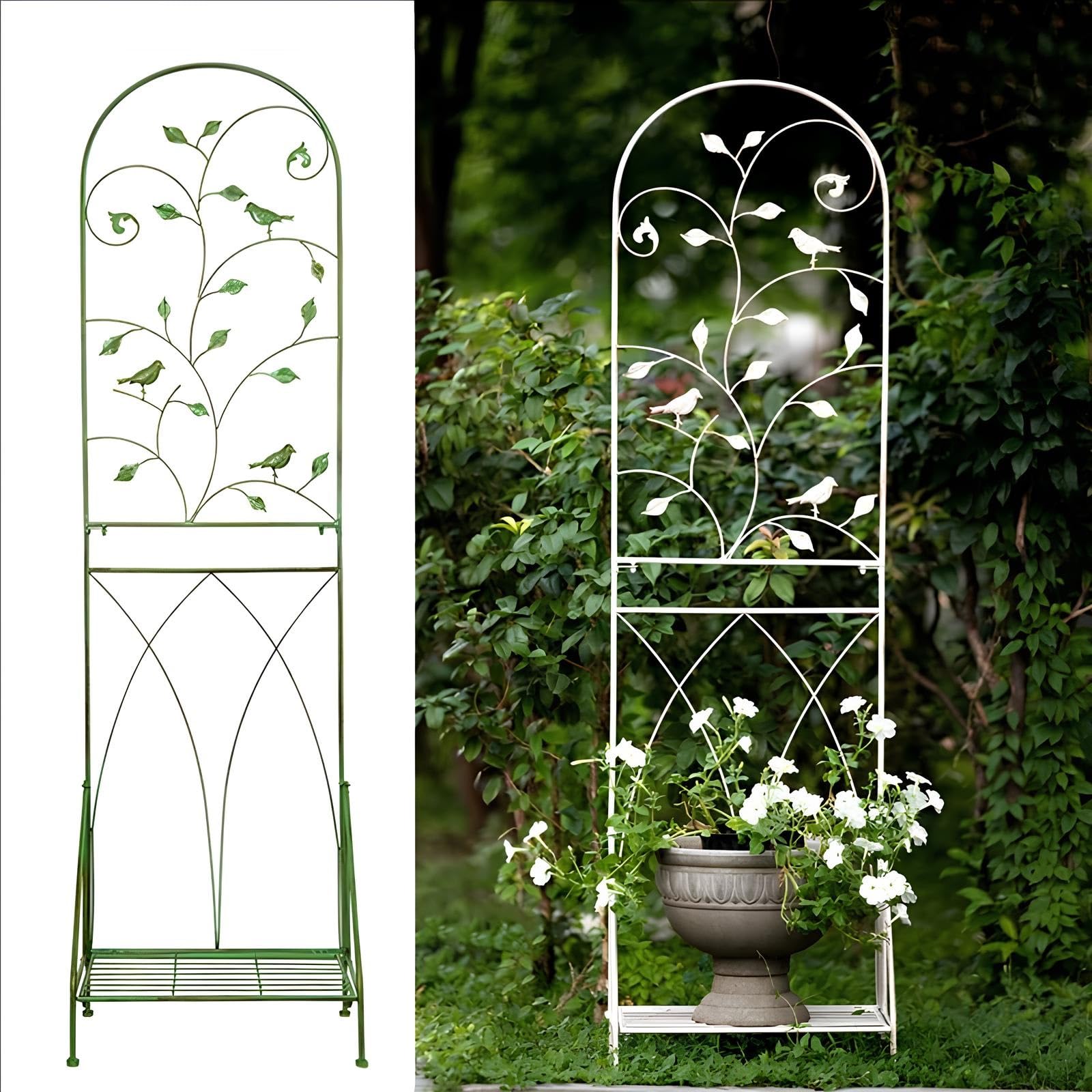 Celosías de Jardín, W50xH180cm Decoración Exterior, para Verduras Flores,Montaje DIY, para Jardín, Patio, Piscina(White)
