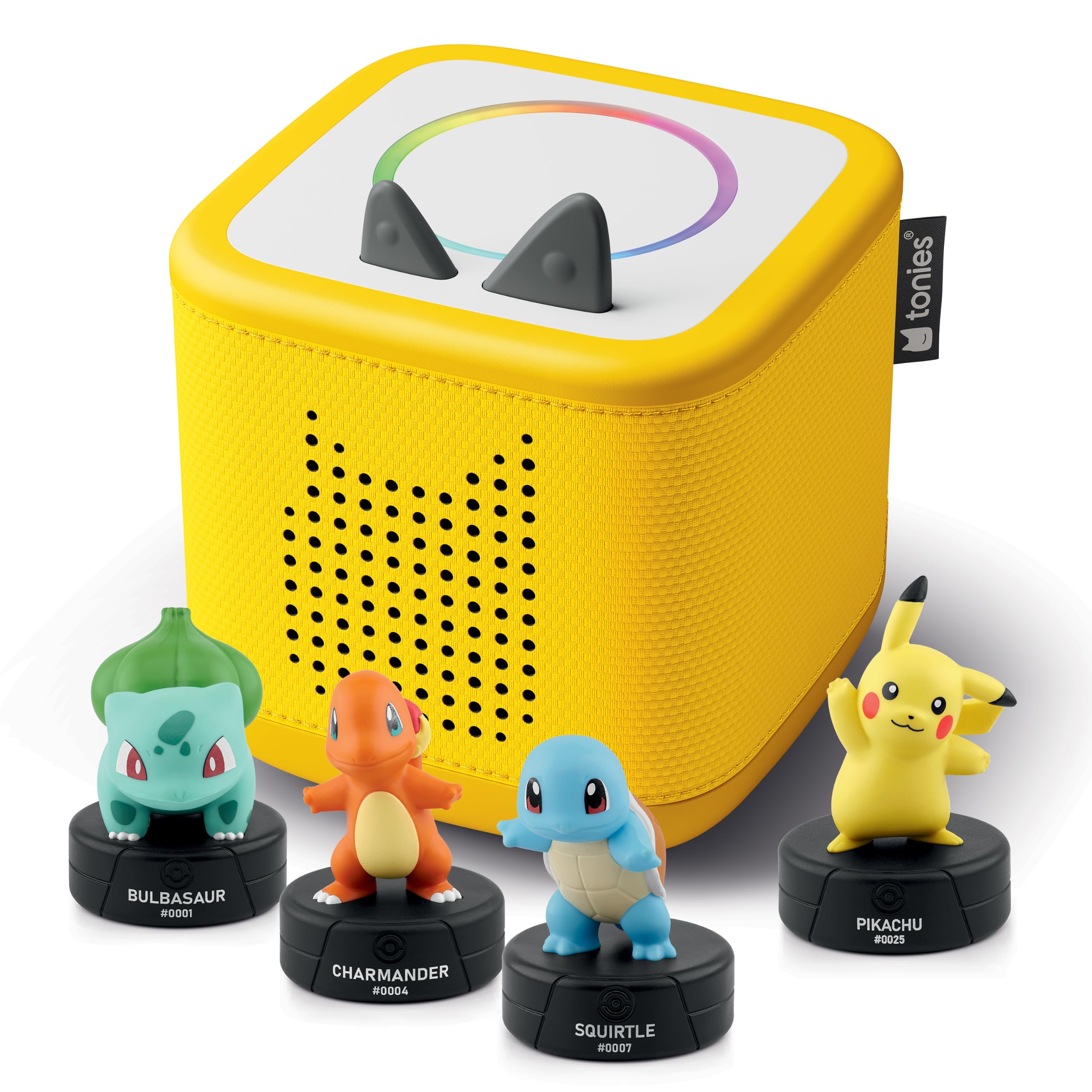 Toniebox 2 Audio Player Pokemon Bundle for Kids 5+ with Pikachu, Charmander, Squirtle, and Bulbasaur - Lightning Yellow