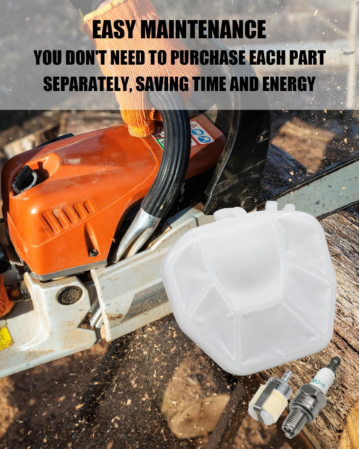 Air Filter Fit for Echo Chainsaw CS-2511T with Spark Plug and Fuel, Replace 90196Y Maintenance Tune Up Kit Power Tools for Outdoor Patio Lawn Garden