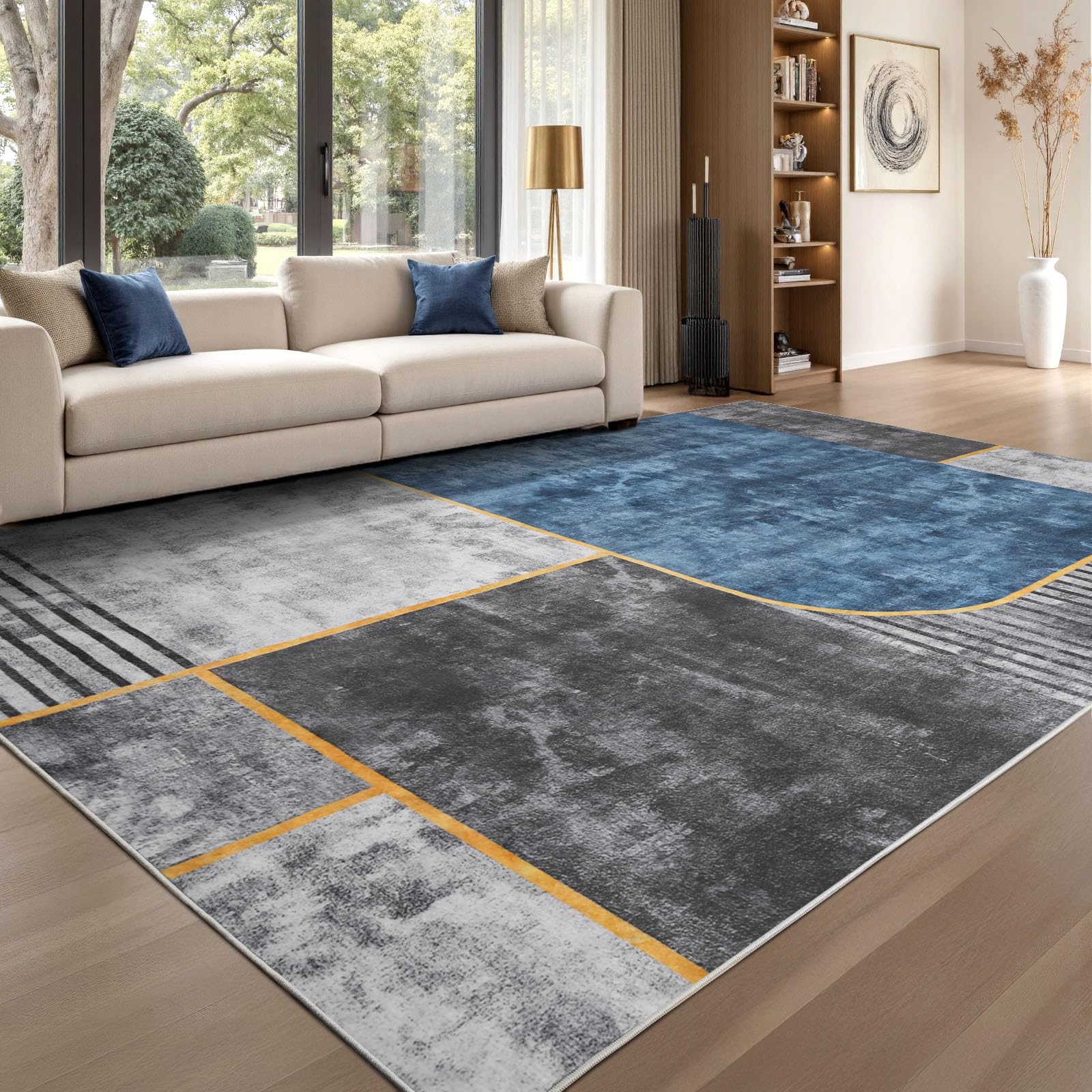 Sour Lemon Rugs Living Room Large 200x300 - Machine Washable Rug - Area Rugs for Bedroom - Large Boho Rug Vintage Rugs Anti Slip Fluffy Carpet for Living Room, Bedroom — image 1