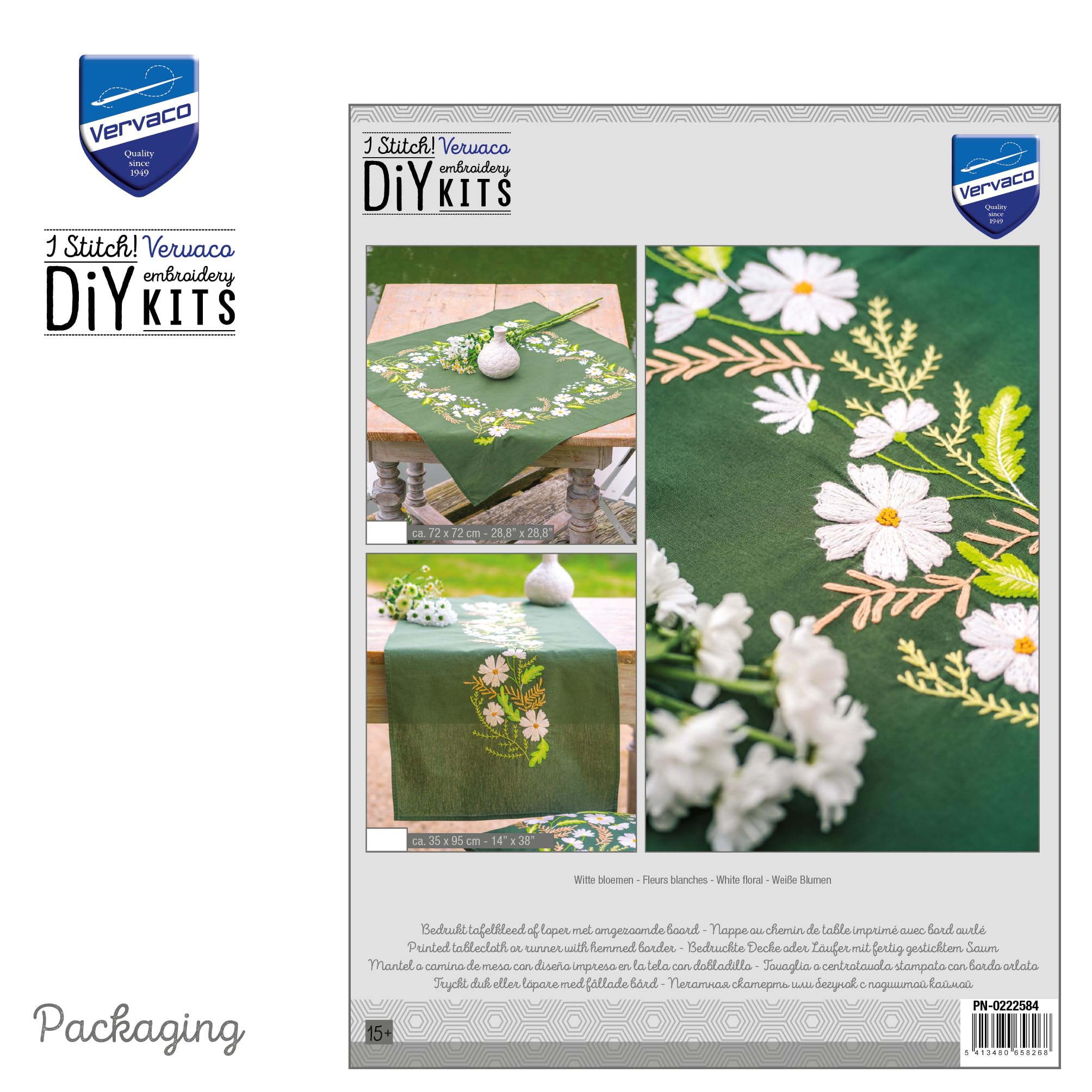 VERVACO Stickdecke Frühling Blumen – 80x80 Cm, Kreuzstich-Set Mit Allem Zubehör