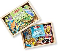 Vista 1 de Melissa & Doug Juego de imanes de madera - Animales y dinosaurios con 40 imanes de madera