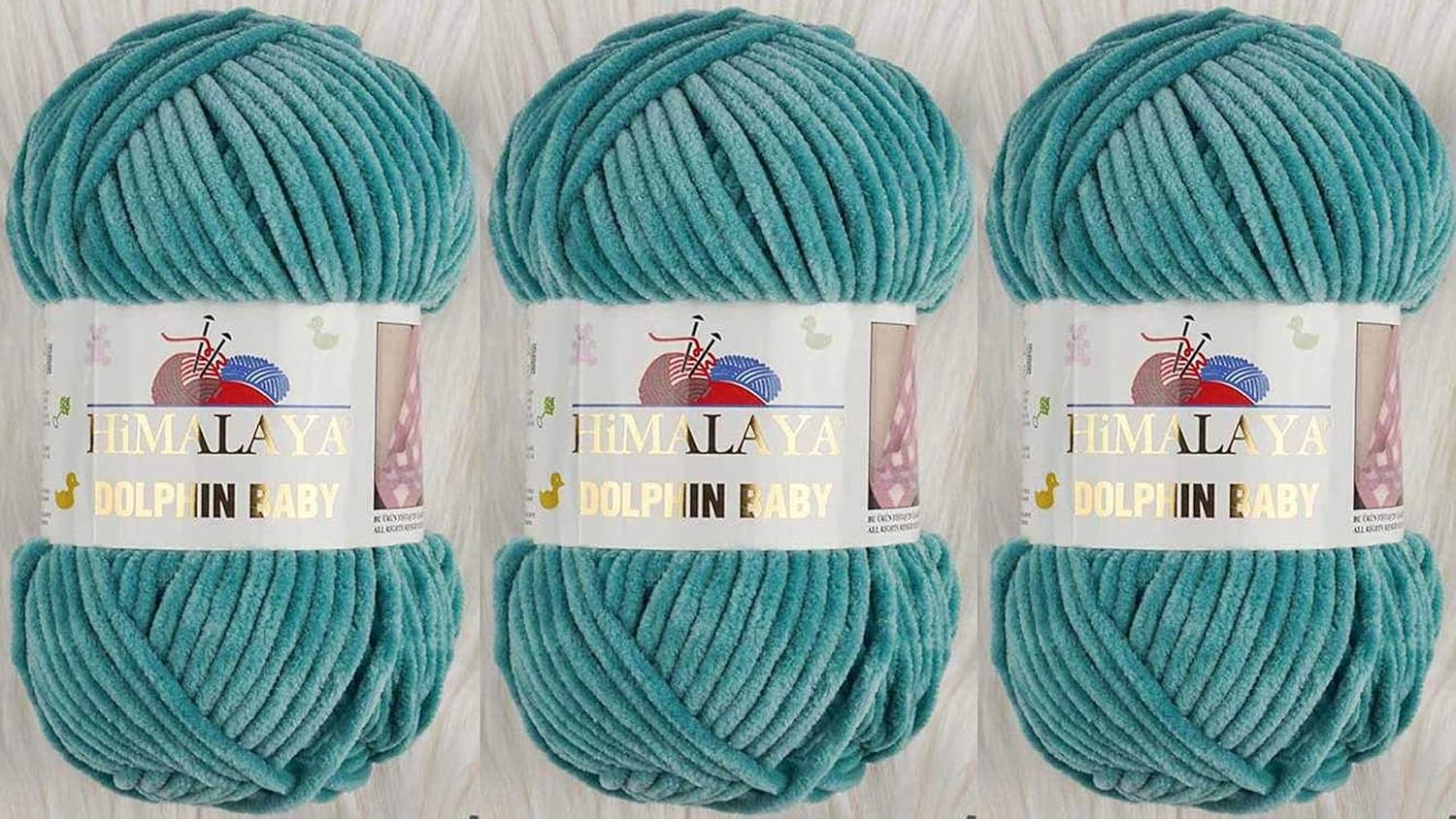Himalaya Dolphin Baby Yarn Knitting Yarn 3 Skeins 395 Yards 3x100gram Super Bulky Baby Blanket Yarn (80354)