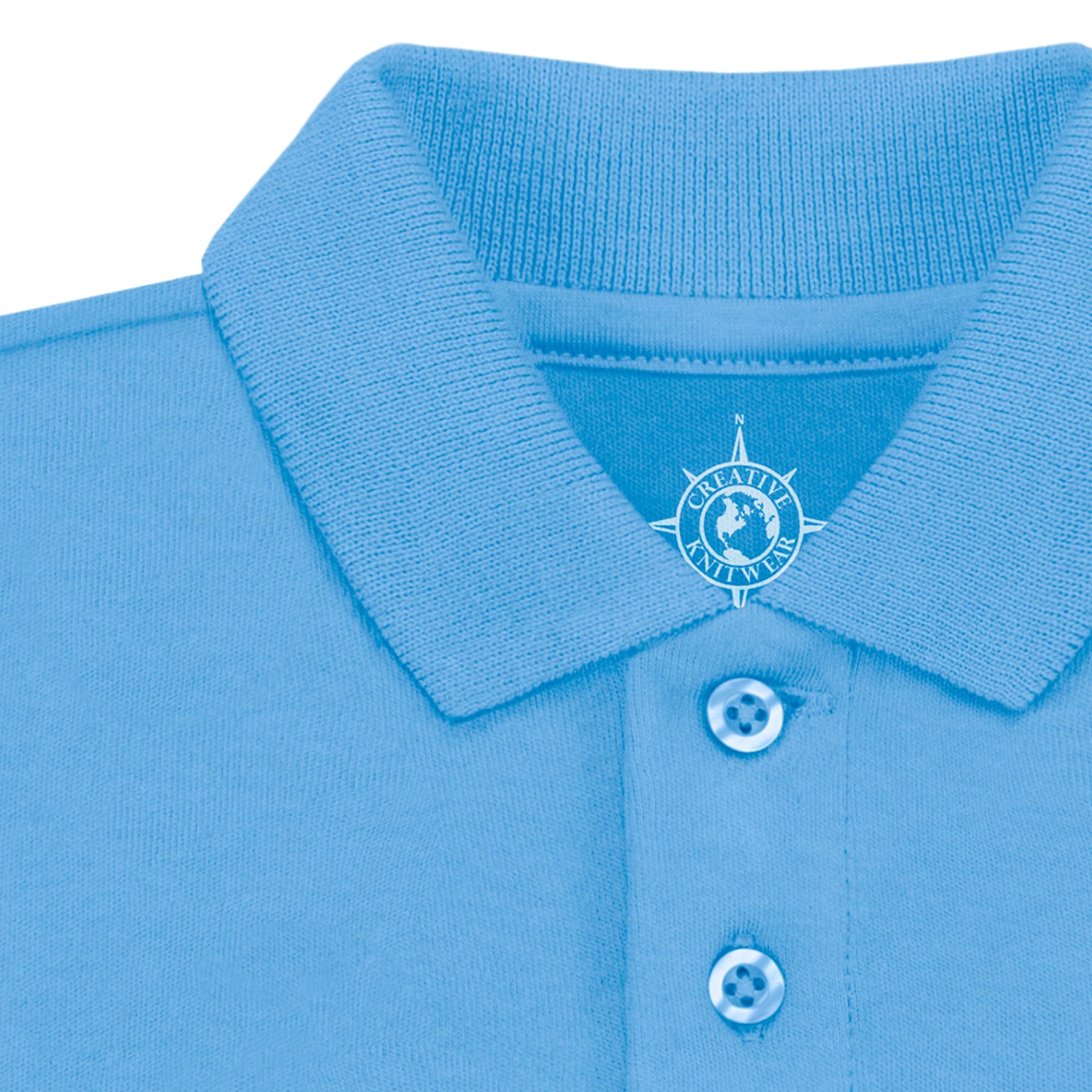 Creative Knitwear College Baby Polo Bodysuit Solid - North Carolina Tar Heels Logo, Carolina Blue, for Boys & Girls, 0-3 Months