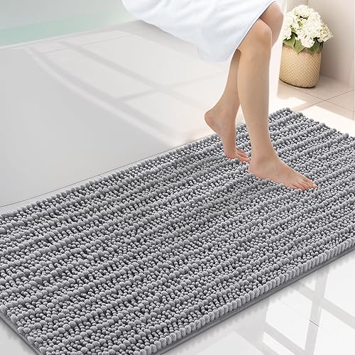 Miniatura 119 de Smiry Alfombras de Baño 24 x 16 pulgadas, Tapetes de Baño de Chenilla Extra Suaves y Absorbentes, Respaldo de Goma Antideslizante, Lavable a Azul
