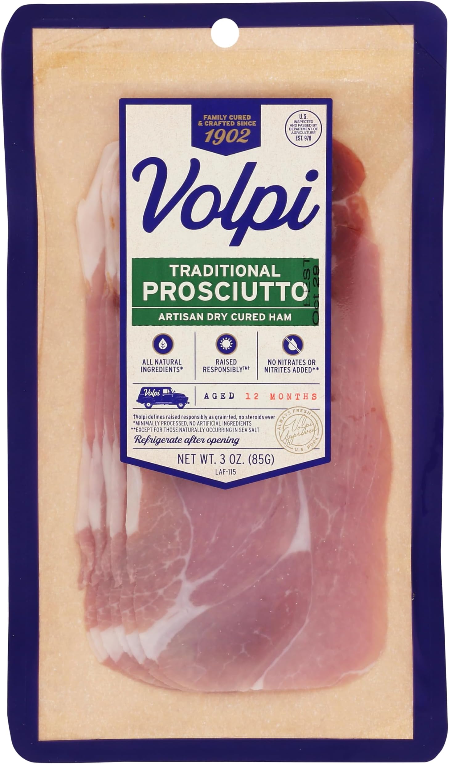 Volpi Pre-Sliced Prosciutto - 3 oz
