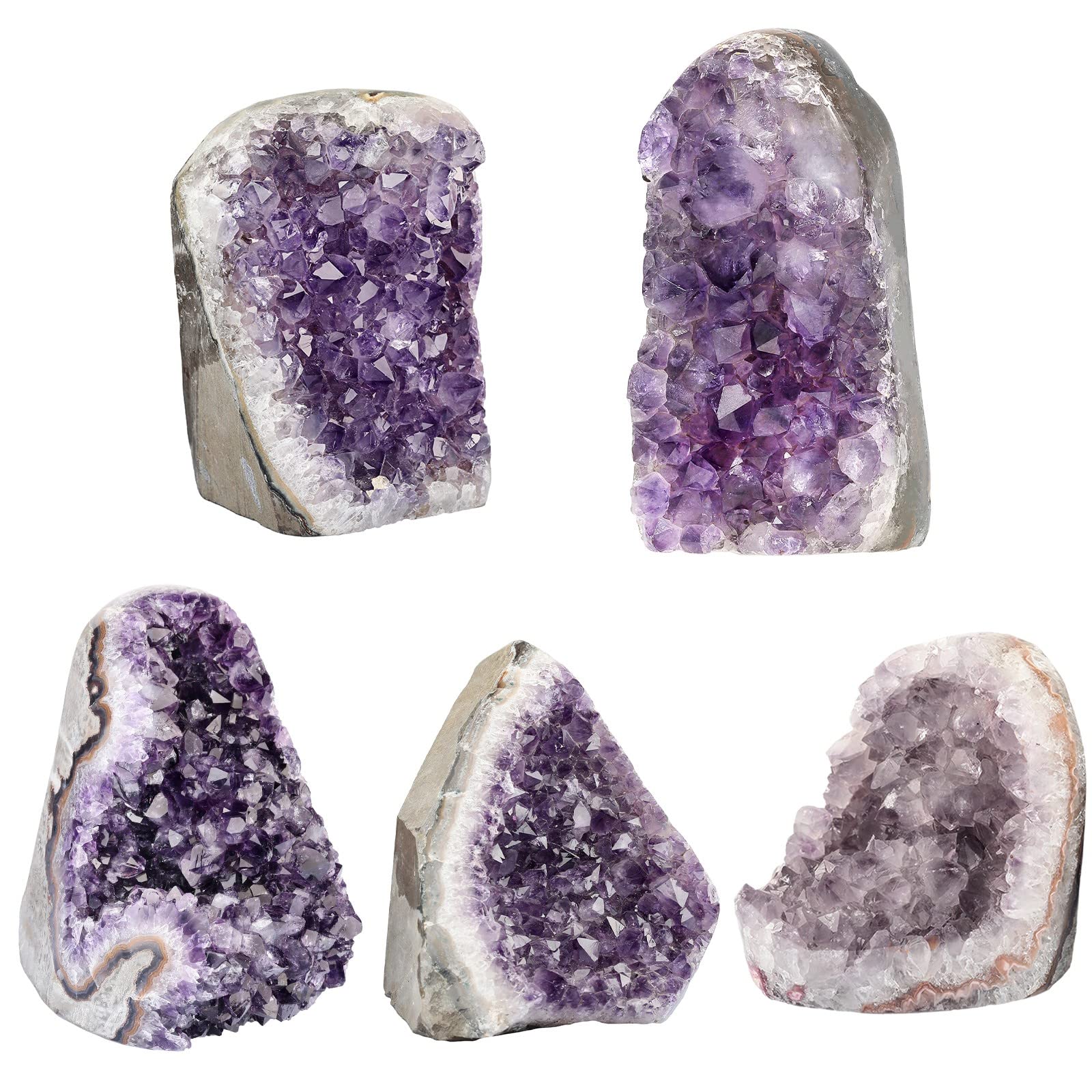Nupuyai Amethyst Druse Groß Kristall Rohstein Dekoration, Natürlicher Amethyst Drusensegment Stein Cluster Quarz Crystal Dekorative Steine（1200g-1500g）