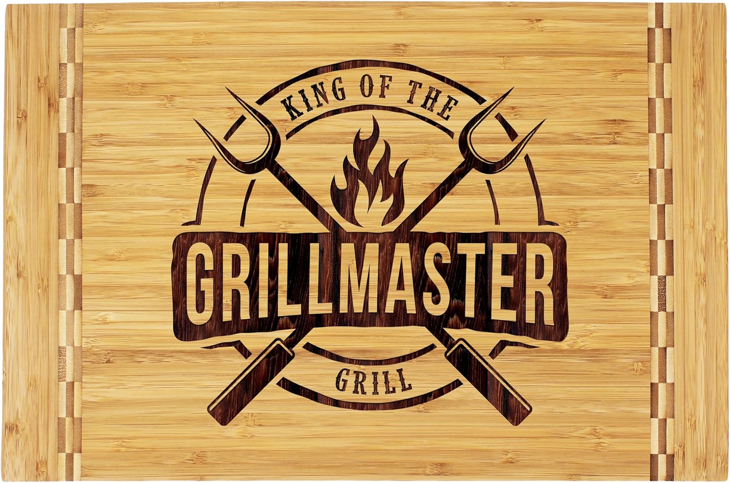 My Personal Memories Customized King of the Grill BBQ Bamboo Deluxe Cutting, Carving and Slicing Board (Grillmaster 15" x 10")
