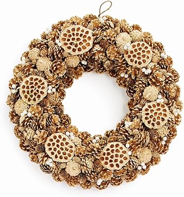 Pine Cone, Lotus & Pearl 24" Wreath