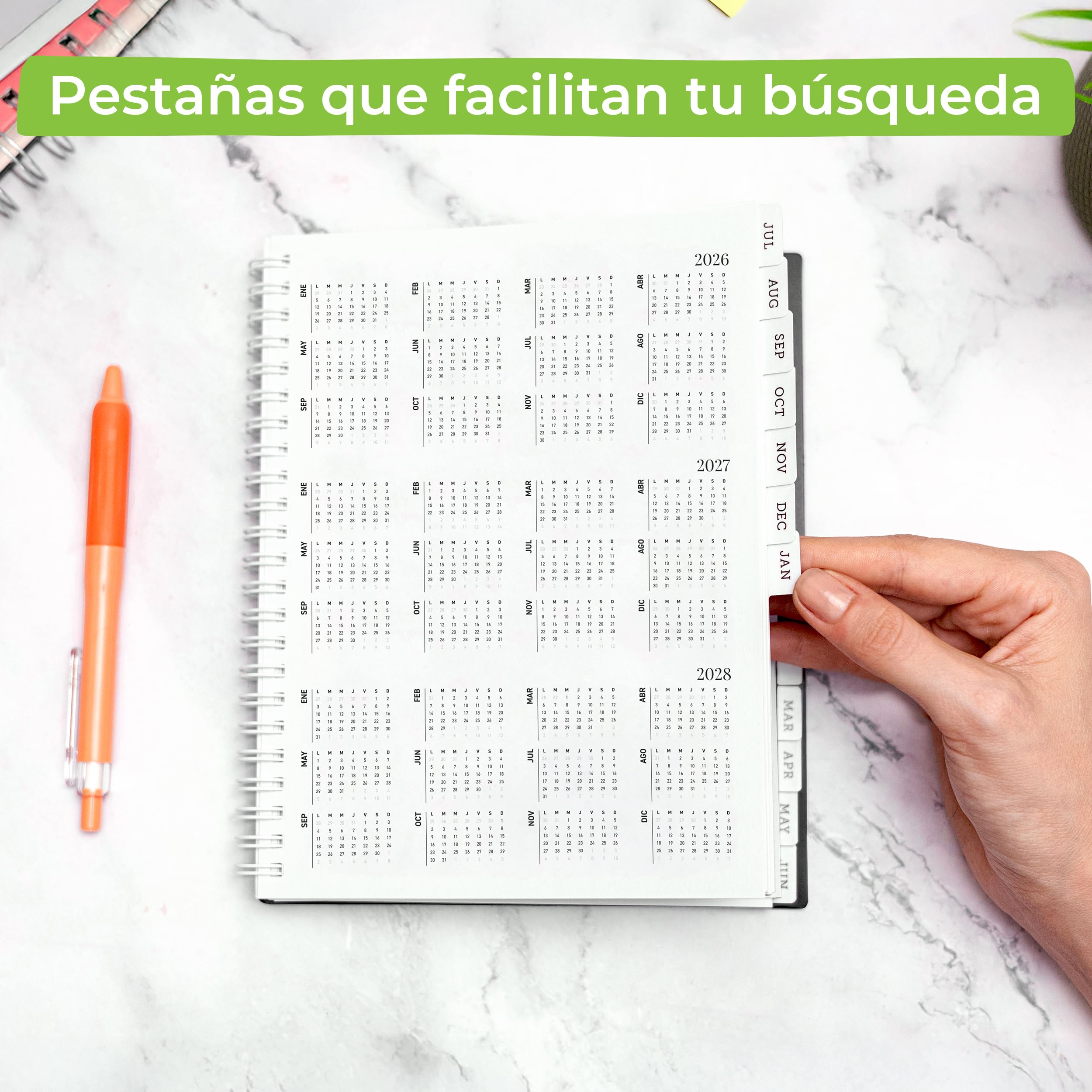 WallDeca Planificador Académico 2026–2027, Agenda Diaria, Semanal y Mensual, Julio 2026–Junio 2027, Páginas de Notas, Doble Espiral, 20 × 15 cm (en Español)