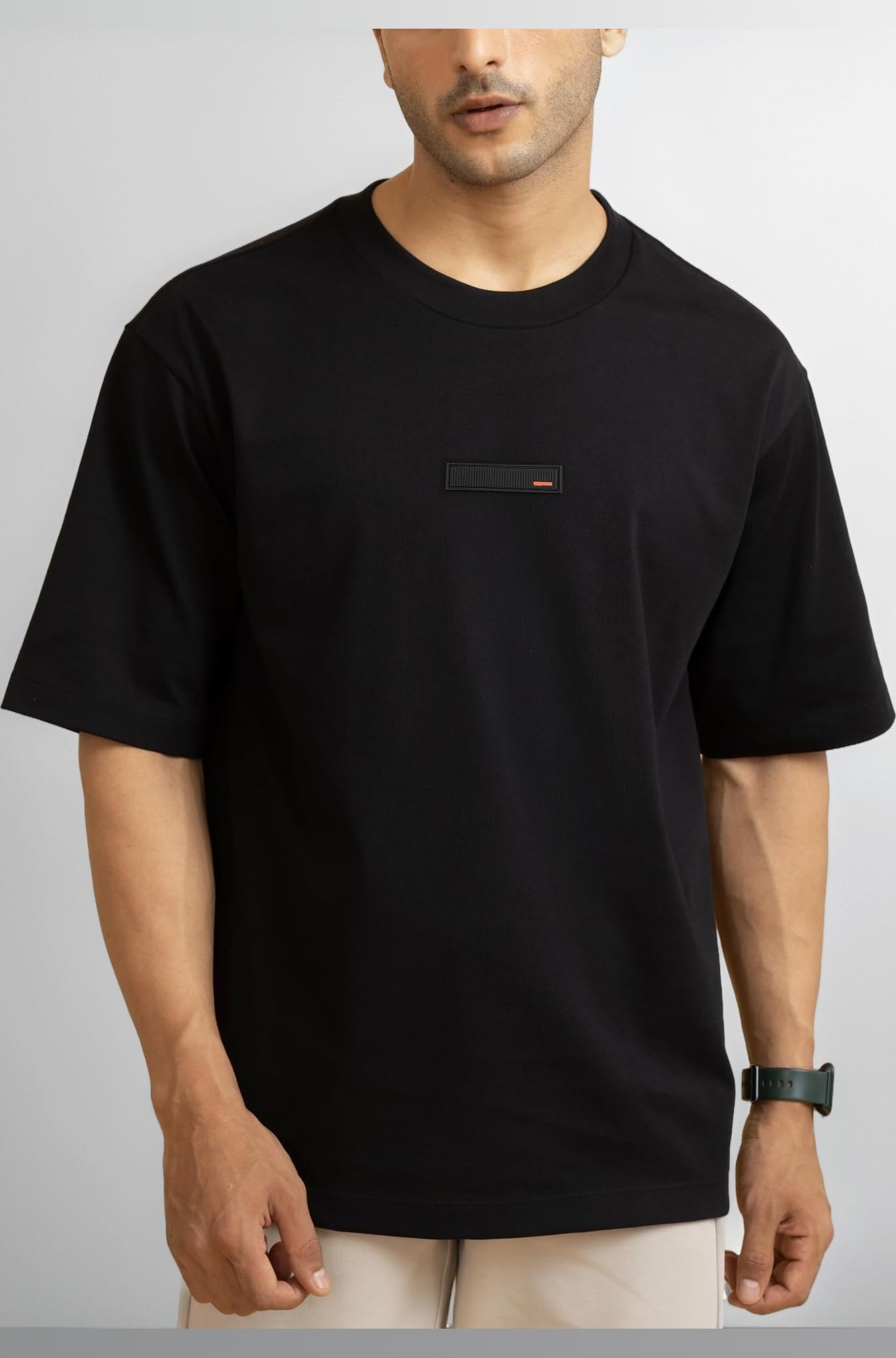 Statement Solid Oversized T Shirt for Men, Heavyweight, Anti-Pilling, Stylish, Relaxed Fit T Shirt for Men Cotton