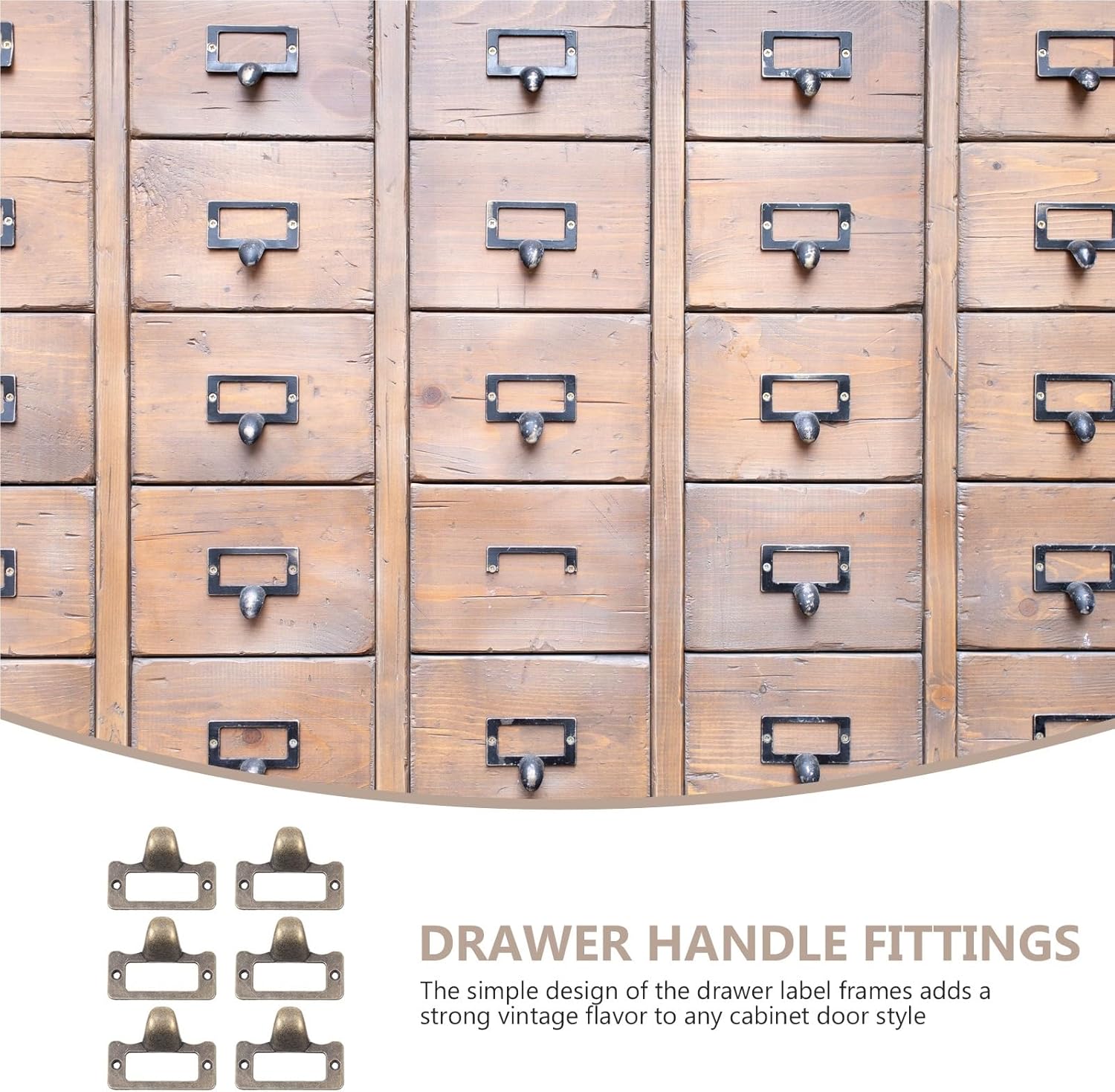 Metal Label Holder 12pcs Label Frames Accessories Vintage Style Home Decoration Zinc Alloy for Office Drawers Shelves